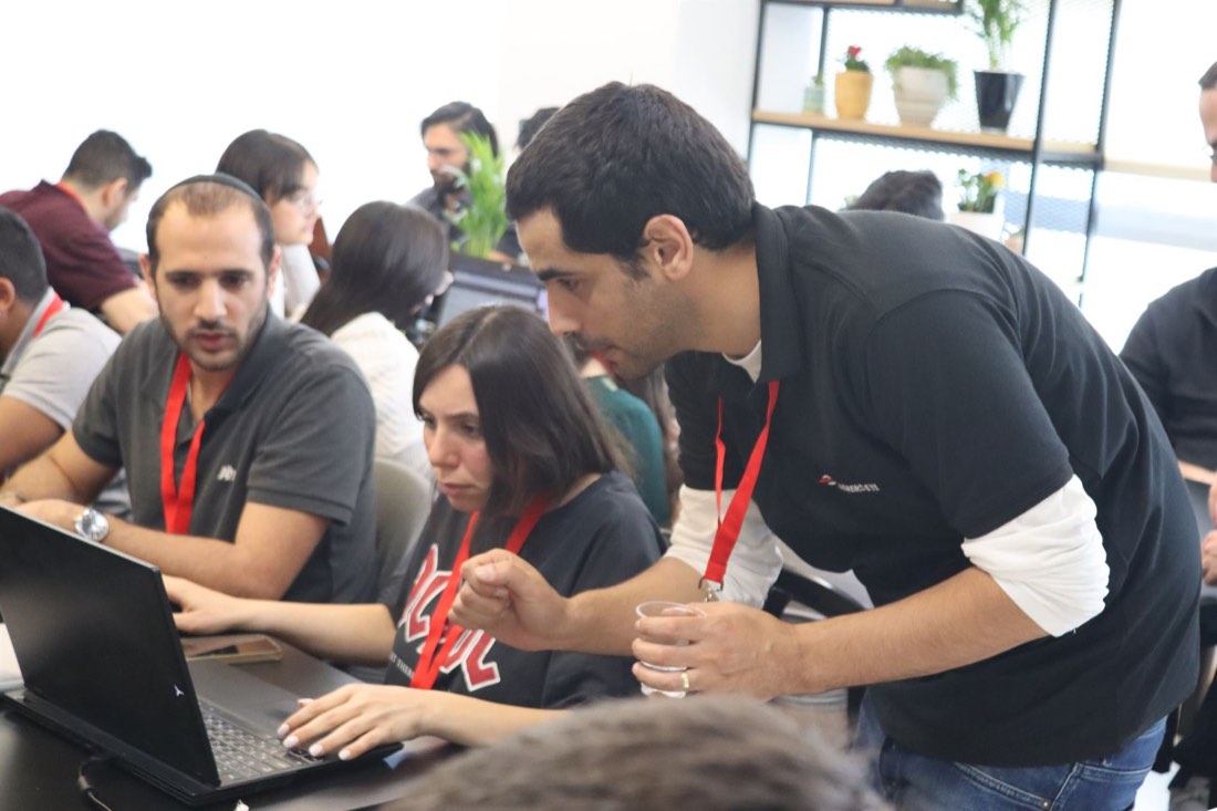 HackersEye team on the floor